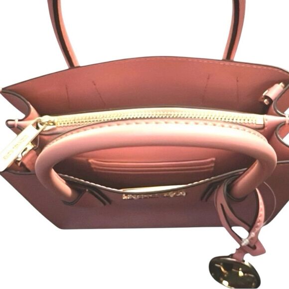 Michael Kors Mercer Medium Leather Crossbody Tote Pink NWT - Picture 13 of 14